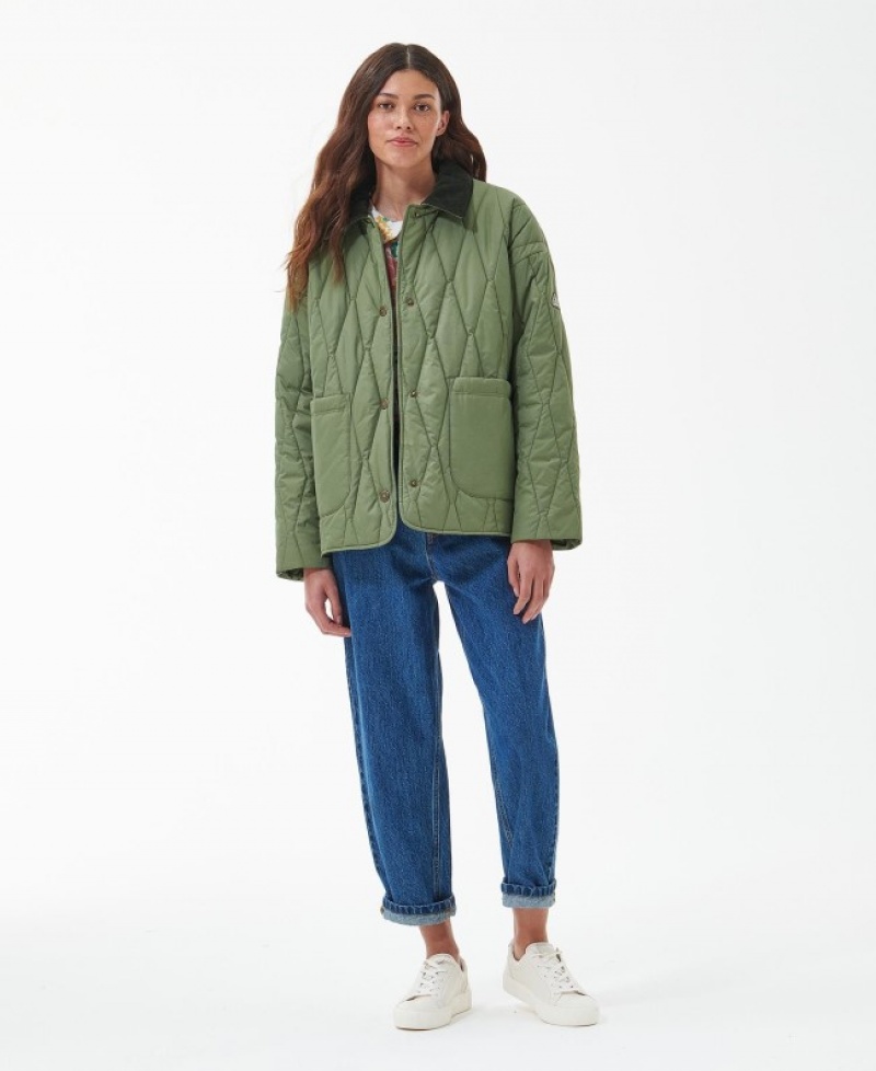 Chaqueta Acolchada Barbour Delphinium Mujer Verdes Mexico | R0D87848