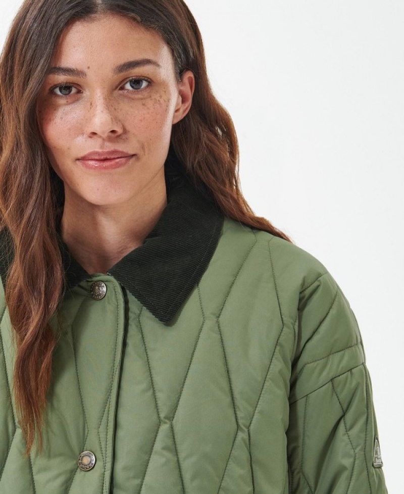 Chaqueta Acolchada Barbour Delphinium Mujer Verdes Mexico | R0D87848