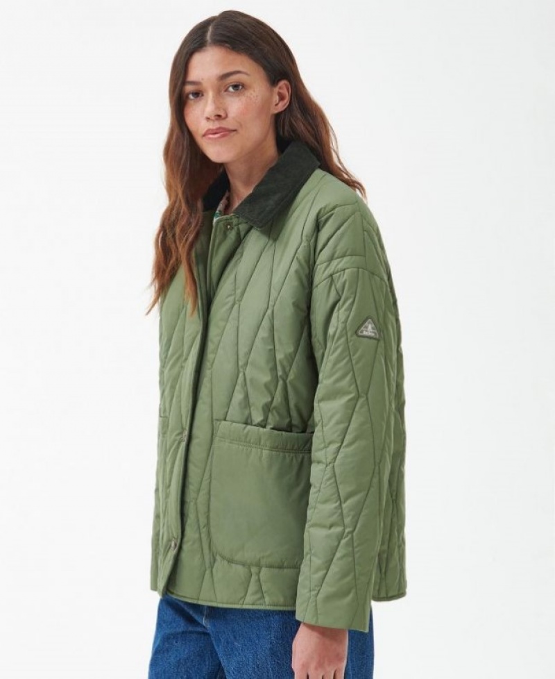 Chaqueta Acolchada Barbour Delphinium Mujer Verdes Mexico | R0D87848