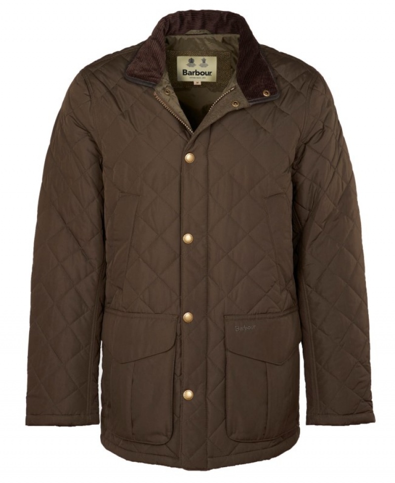 Chaqueta Acolchada Barbour Devon Hombre Verdes Mexico | E6N23807