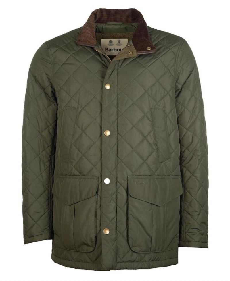 Chaqueta Acolchada Barbour Devon Hombre Verdes Mexico | K0Y24079