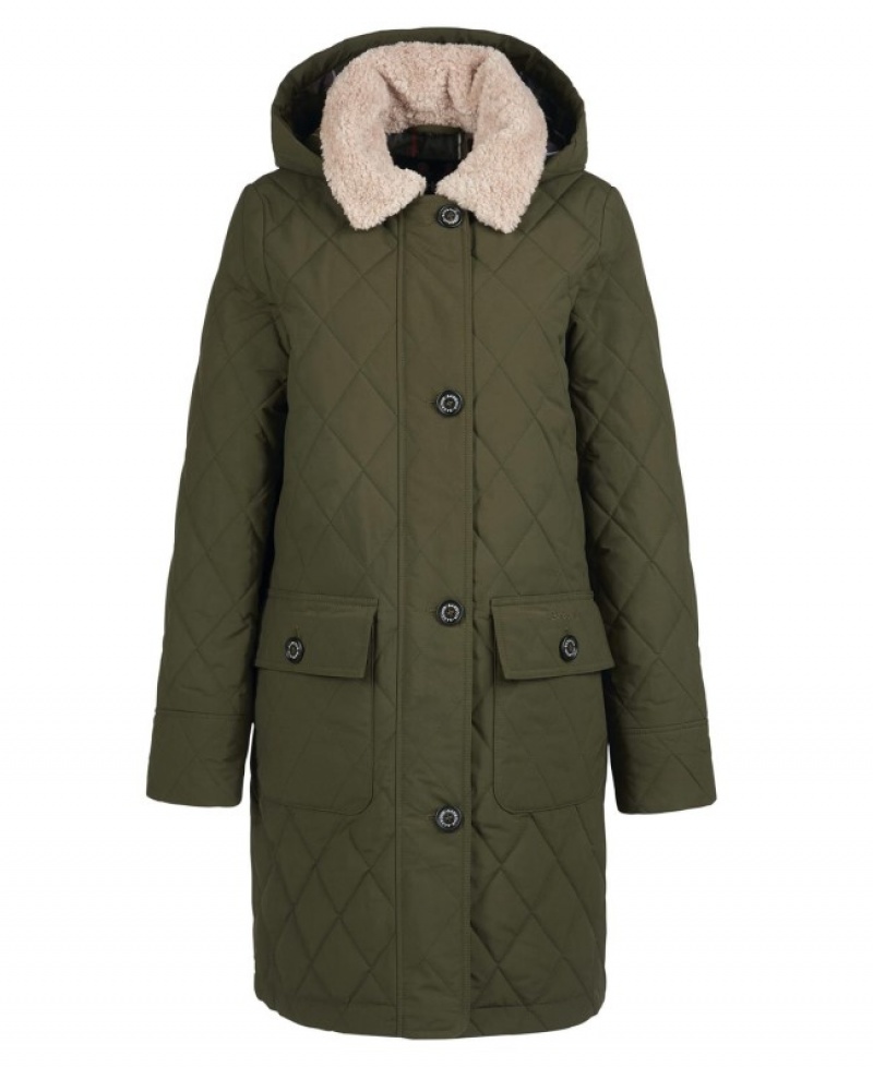 Chaqueta Acolchada Barbour Fox Mujer Verdes Mexico | F2J51754