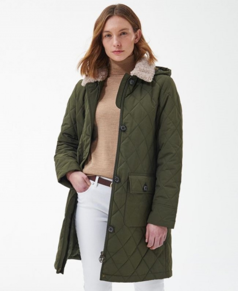 Chaqueta Acolchada Barbour Fox Mujer Verdes Mexico | F2J51754