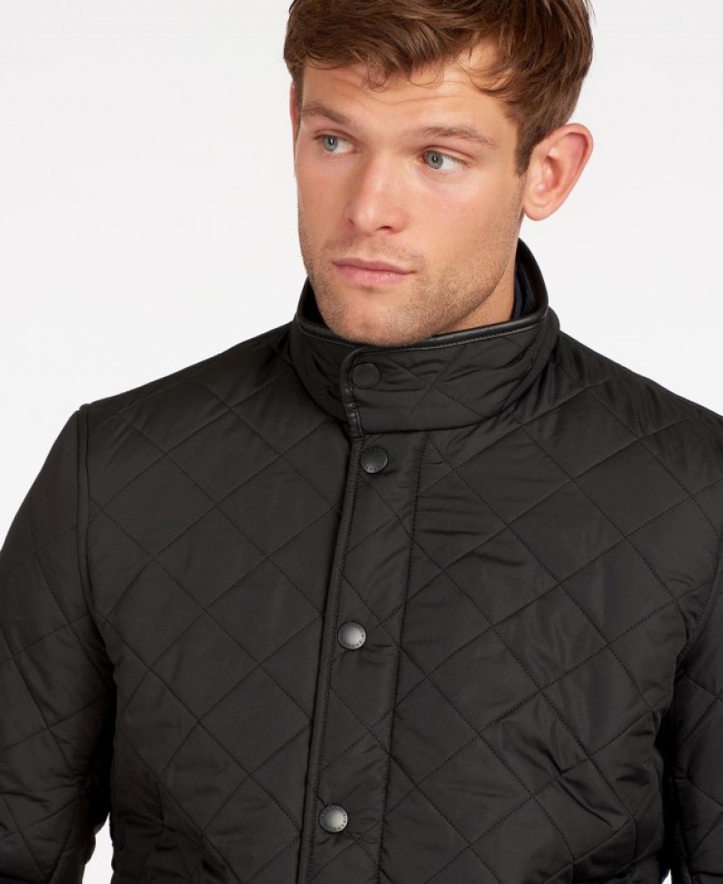 Chaqueta Acolchada Barbour Powell Hombre Negros Mexico | Y8A16051