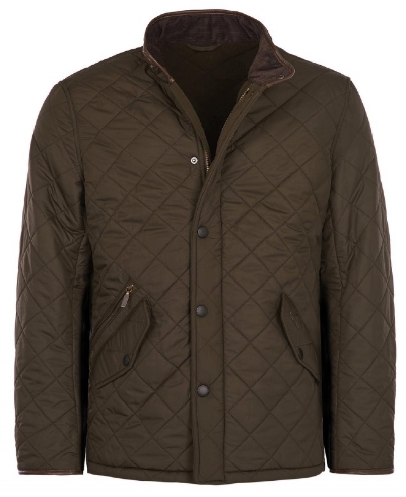 Chaqueta Acolchada Barbour Powell Hombre Verde Oliva Mexico | M8A25750