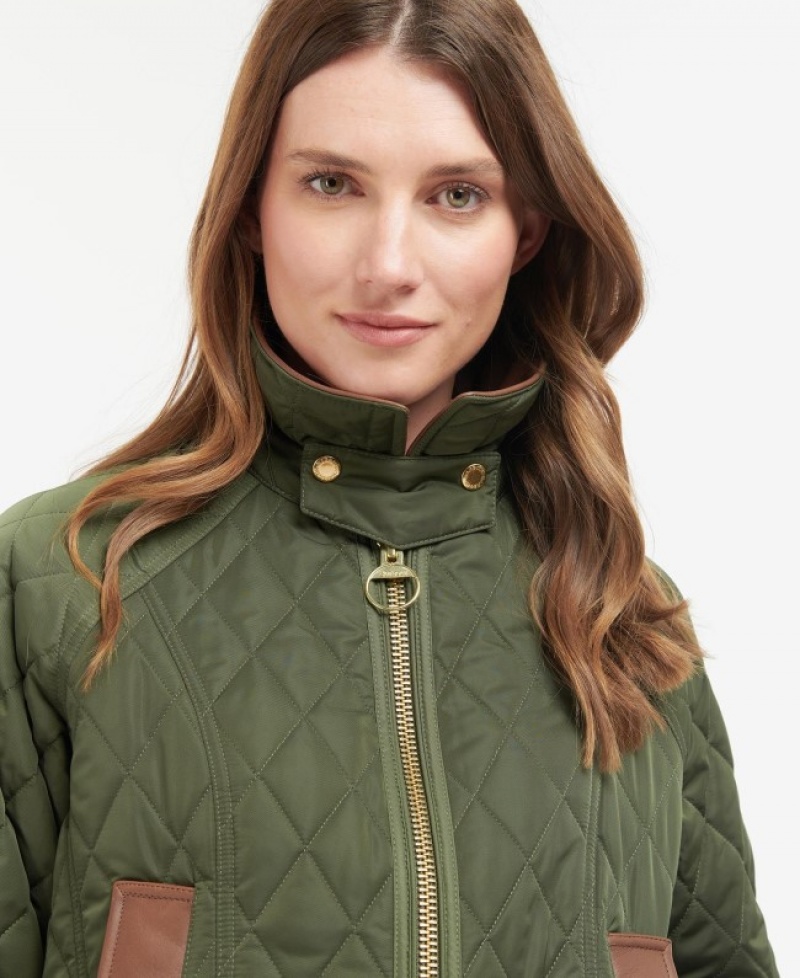 Chaqueta Acolchada Barbour Premium Beadnell Mujer Verdes Mexico | T2I85628