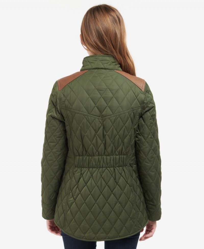 Chaqueta Acolchada Barbour Premium Cavalry Mujer Verdes Mexico | O9P05603