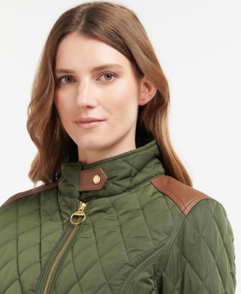 Chaqueta Acolchada Barbour Premium Cavalry Mujer Verdes Mexico | O9P05603