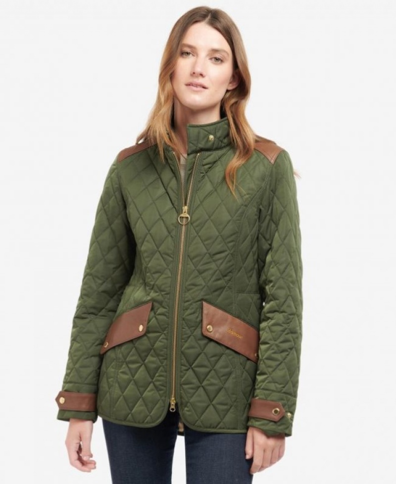 Chaqueta Acolchada Barbour Premium Cavalry Mujer Verdes Mexico | O9P05603