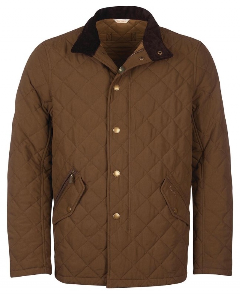 Chaqueta Acolchada Barbour Shoveler Hombre Beige Mexico | I6F84262