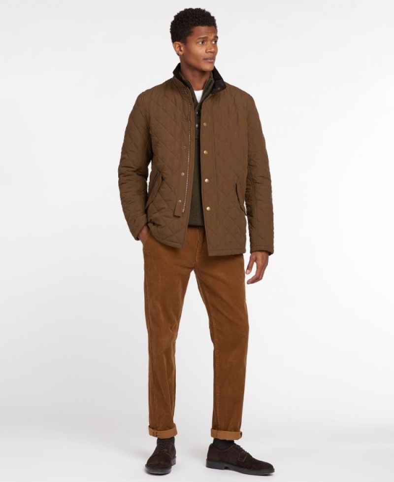 Chaqueta Acolchada Barbour Shoveler Hombre Beige Mexico | I6F84262