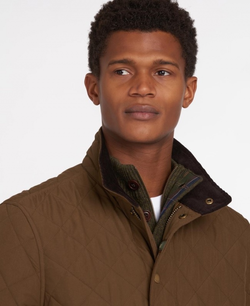 Chaqueta Acolchada Barbour Shoveler Hombre Beige Mexico | I6F84262