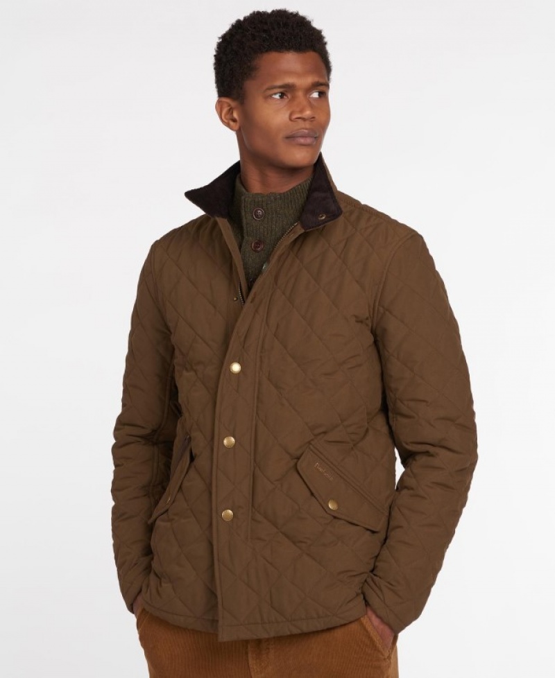 Chaqueta Acolchada Barbour Shoveler Hombre Beige Mexico | I6F84262