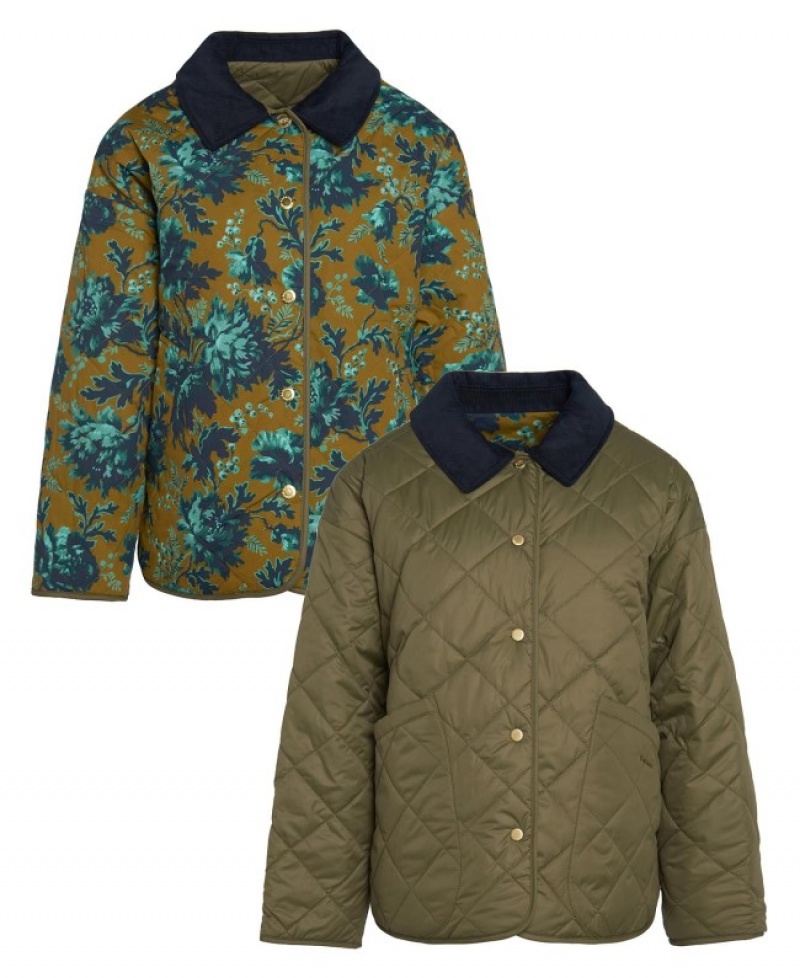 Chaqueta Acolchada Barbour x House of Hackney Daintry Reversible Mujer Verdes Mexico | M6M67239