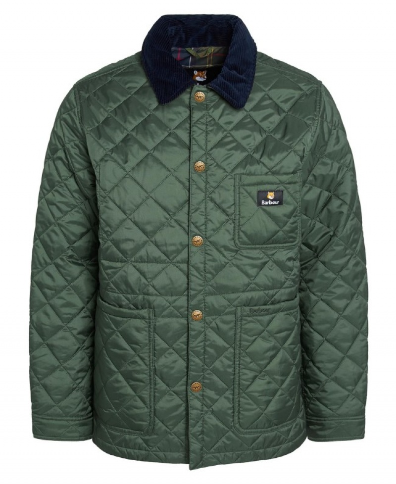 Chaqueta Acolchada Barbour x Maison Kitsuné Kenning Mujer Verdes Mexico | B5H46786