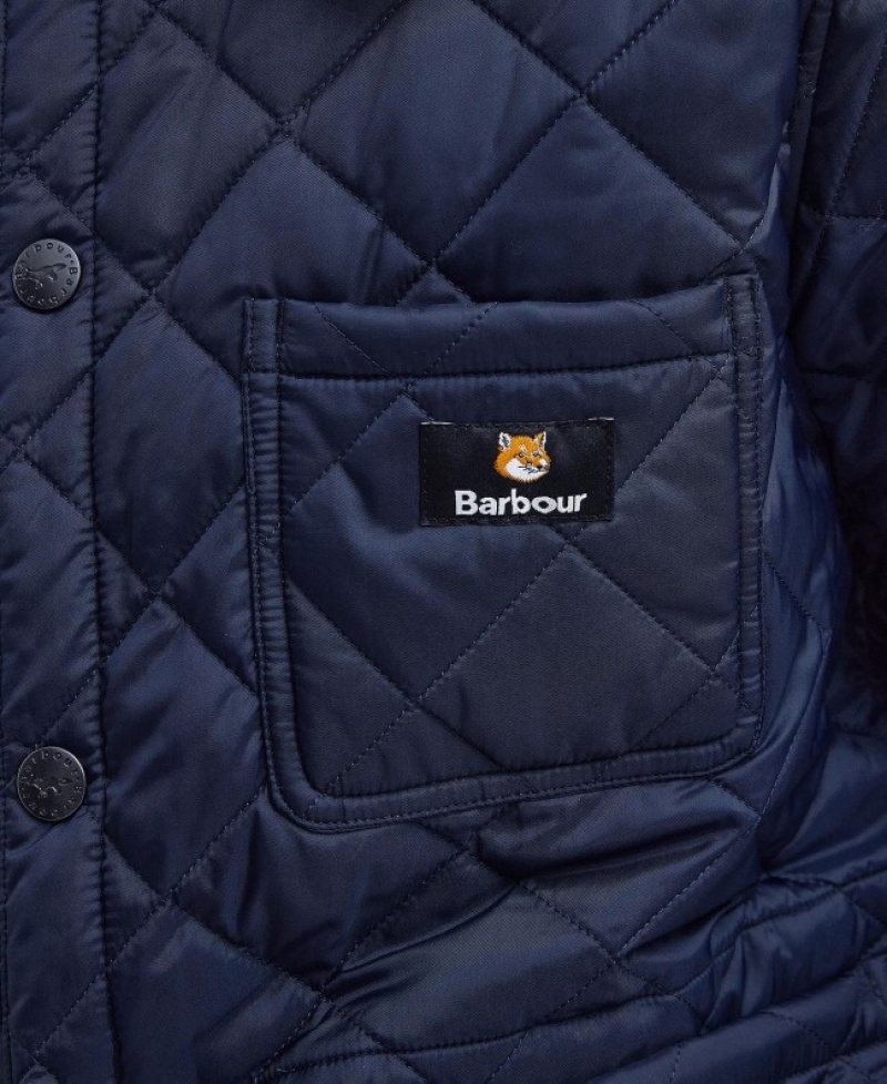 Chaqueta Acolchada Barbour x Maison Kitsuné Kenning Hombre Azul Marino Mexico | O7O70532