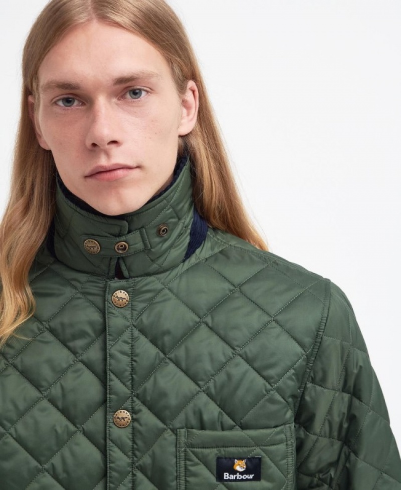 Chaqueta Acolchada Barbour x Maison Kitsuné Kenning Hombre Verdes Mexico | J6T66508