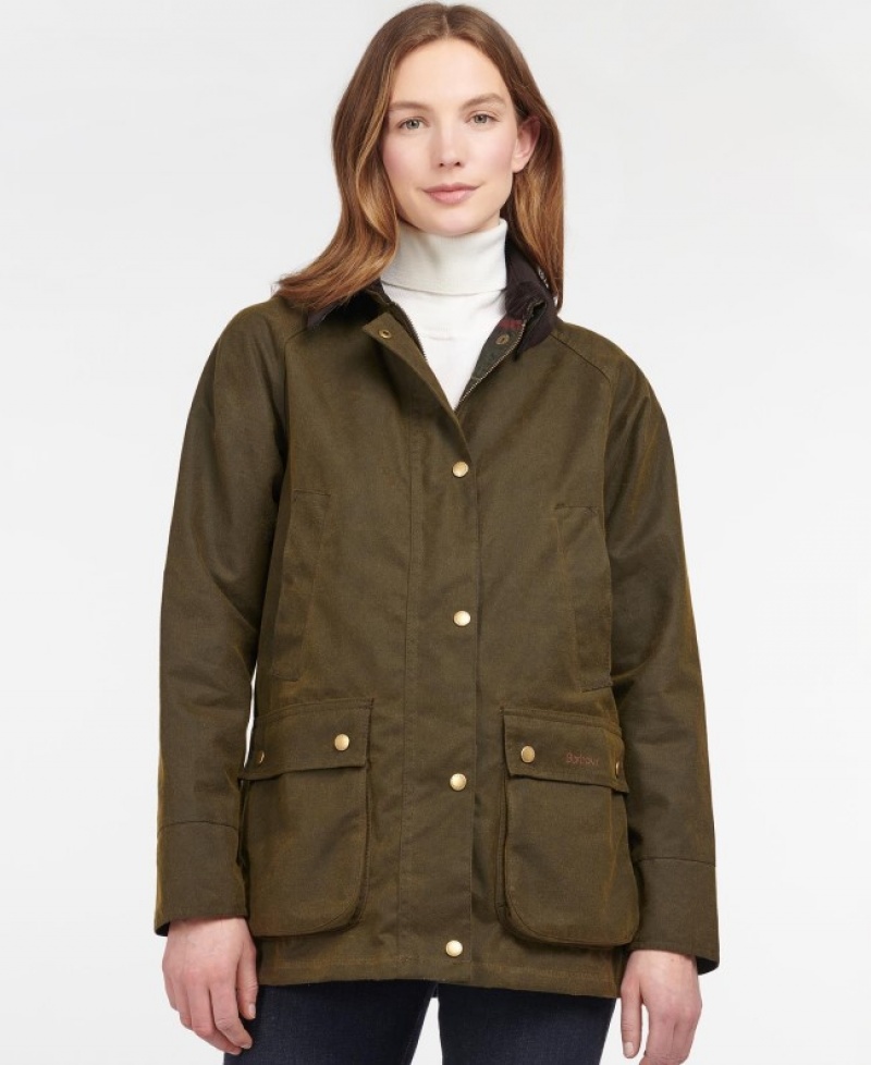 Chaqueta Encerada Barbour Acorn Algodon Mujer Verdes Mexico | O6P46745