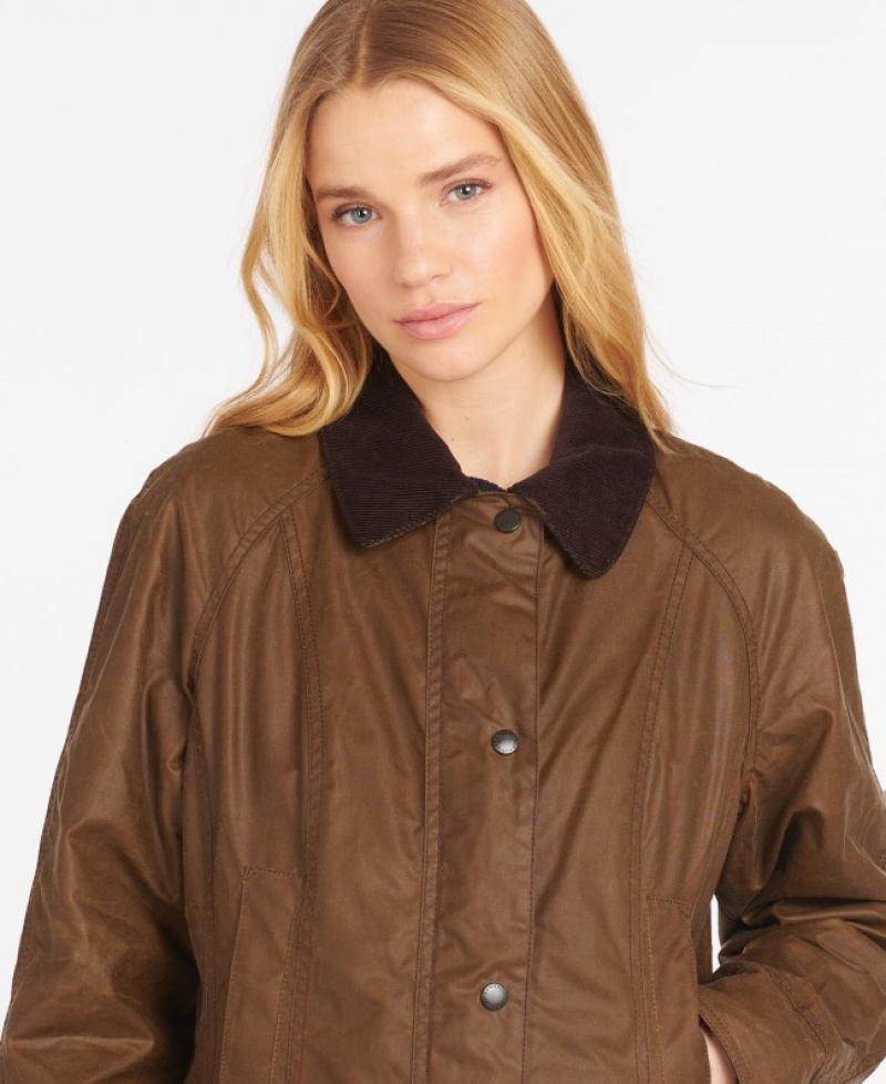 Chaqueta Encerada Barbour Beadnell Mujer Marrom Mexico | F8T22253