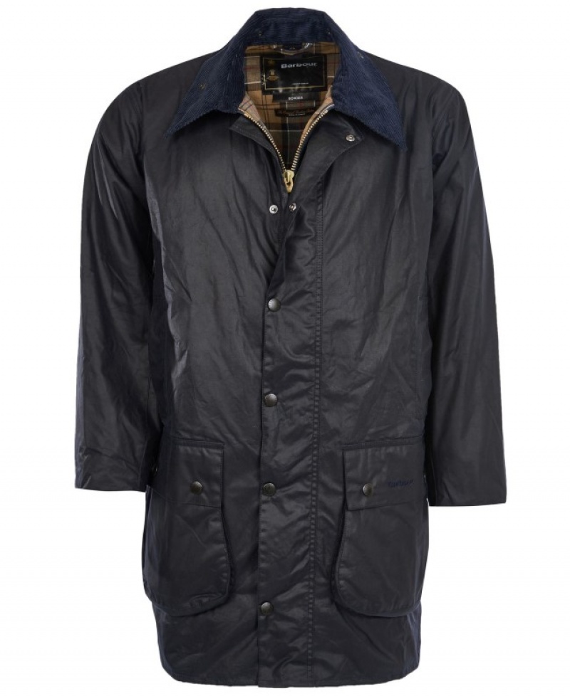 Chaqueta Encerada Barbour Border Hombre Azul Marino Mexico | Q8Y16949