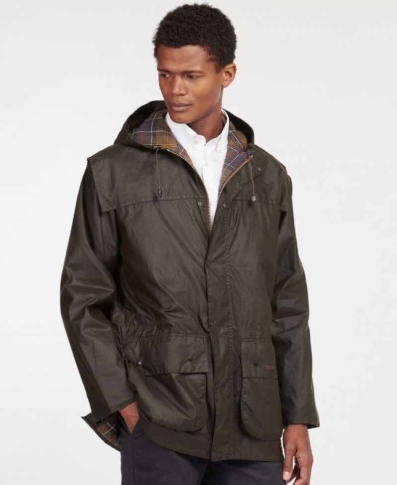 Chaqueta Encerada Barbour Classic Durham Hombre Verde Oliva Mexico | D9V64400