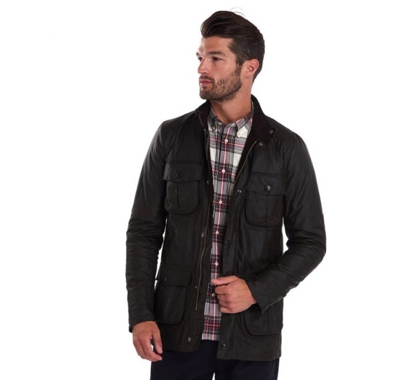 Chaqueta Encerada Barbour Corbridge Hombre Verde Oliva Mexico | B8Q40392