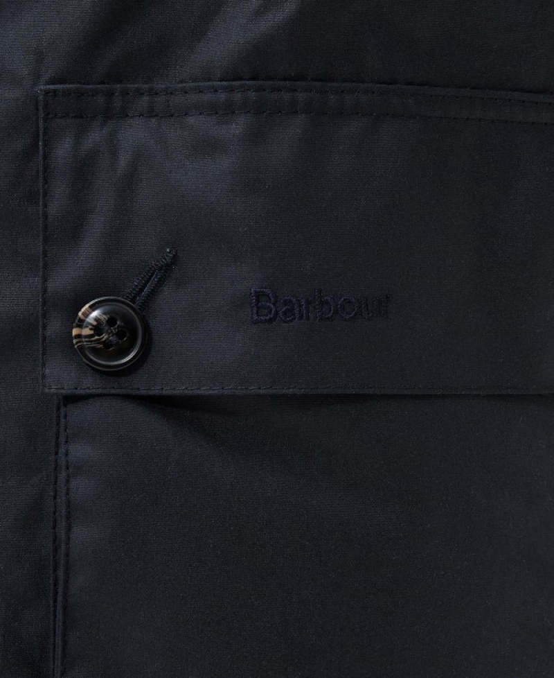 Chaqueta Encerada Barbour Harton Hombre Azul Marino Mexico | C2N50003