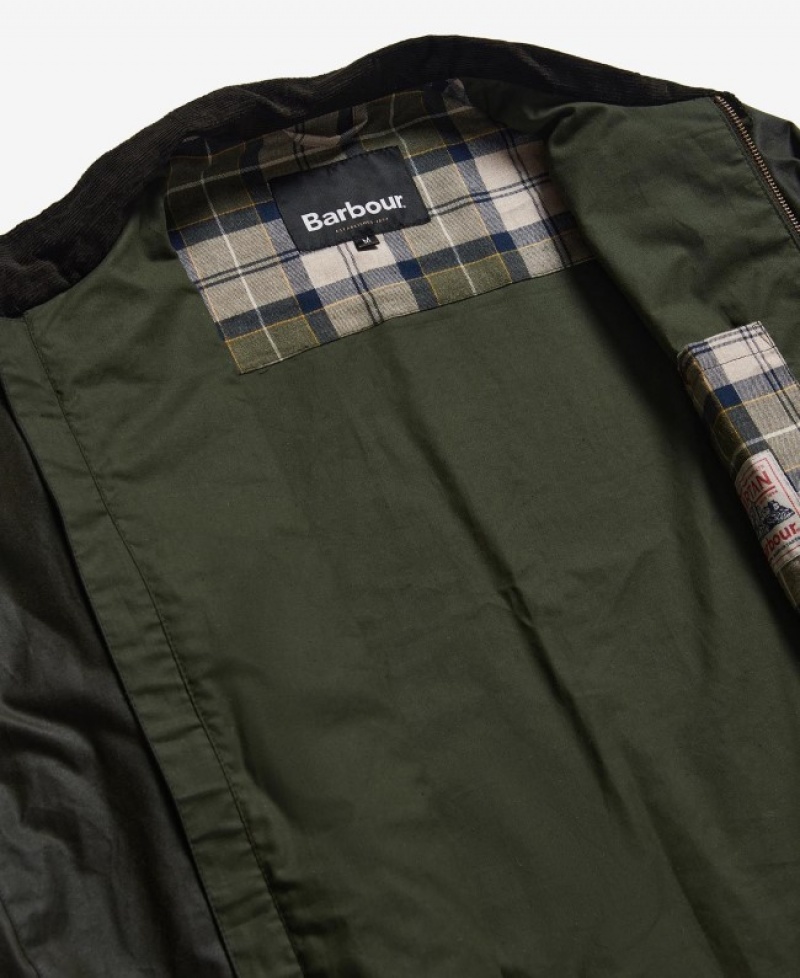 Chaqueta Encerada Barbour Harton Hombre Verdes Mexico | E2G18987