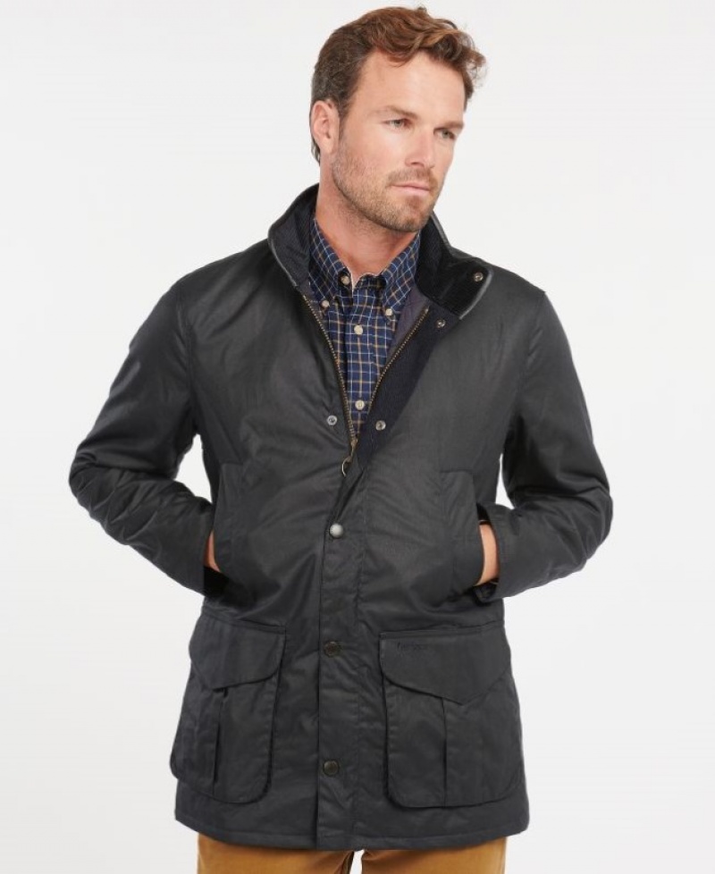 Chaqueta Encerada Barbour Hereford Hombre Azules Mexico | D1Q58421