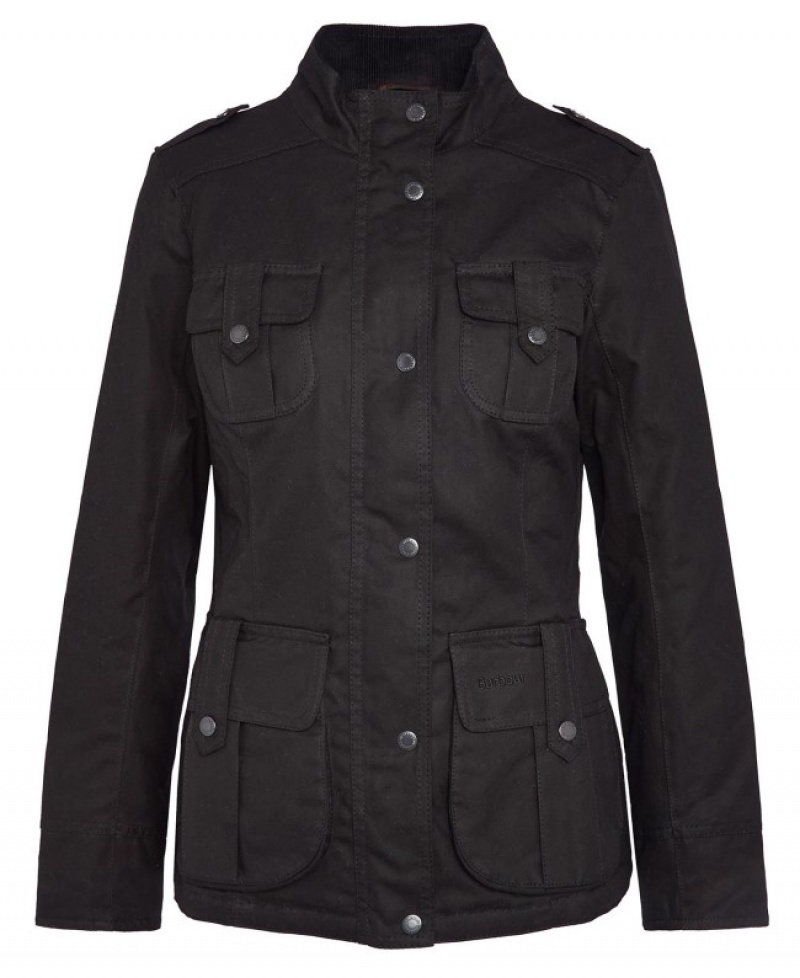 Chaqueta Encerada Barbour Invierno Defence Mujer Negros Mexico | D1I62367