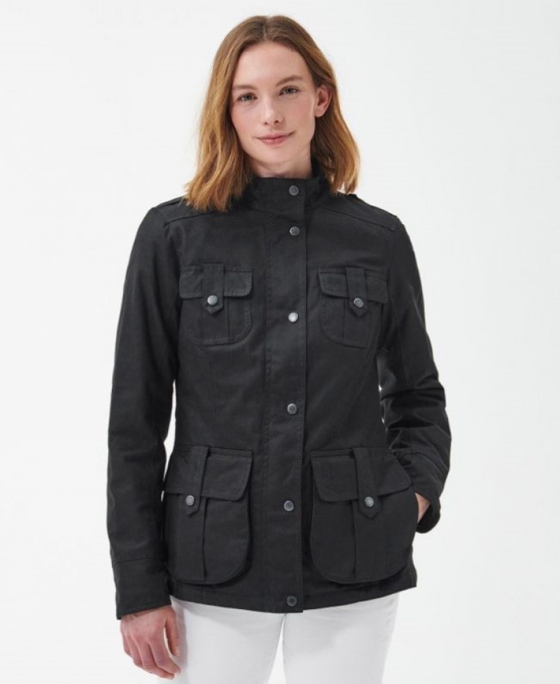 Chaqueta Encerada Barbour Invierno Defence Mujer Negros Mexico | D1I62367