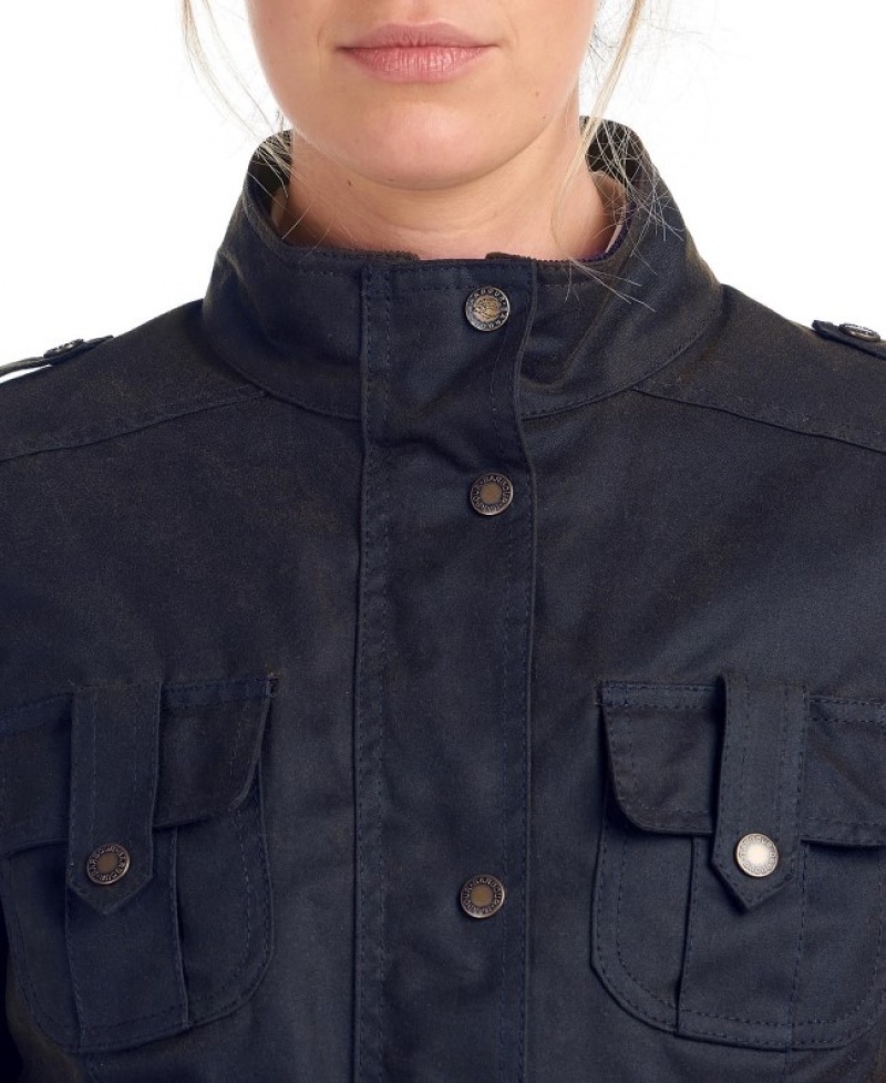 Chaqueta Encerada Barbour Invierno Defence Algodon Mujer Azules Mexico | A6C73366