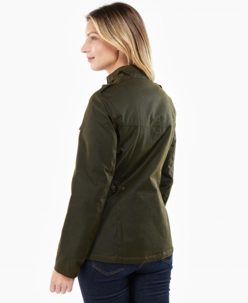 Chaqueta Encerada Barbour Invierno Defence Algodon Mujer Verdes Mexico | V5B71868