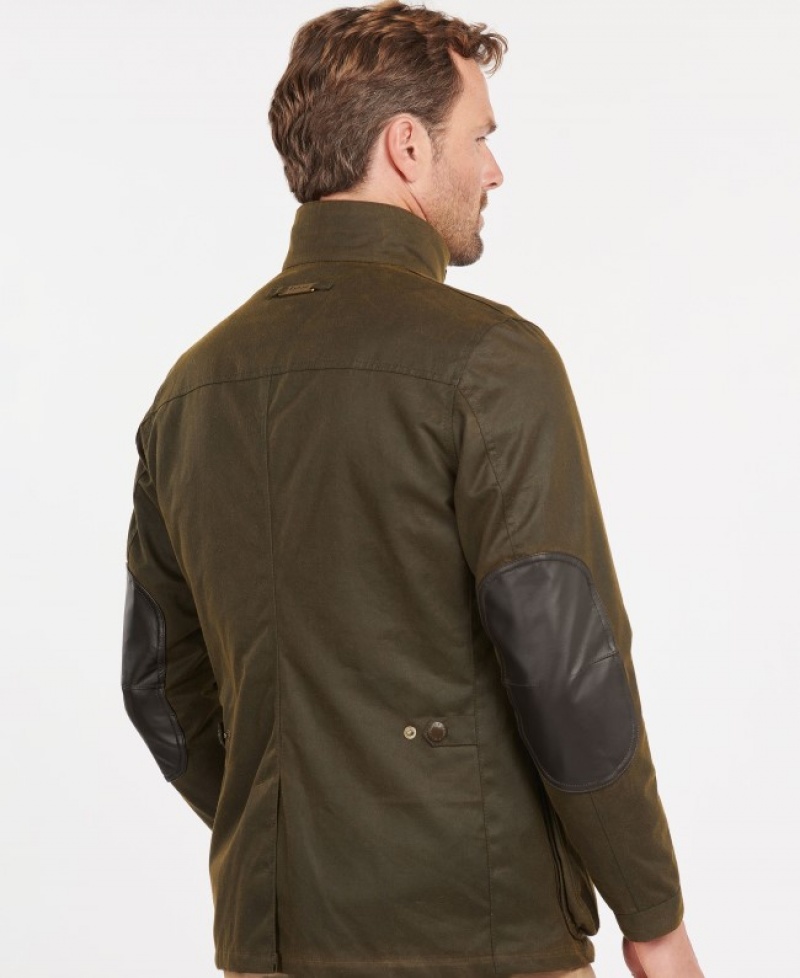 Chaqueta Encerada Barbour Ogston Algodon Hombre Verde Oliva Mexico | G3F24325