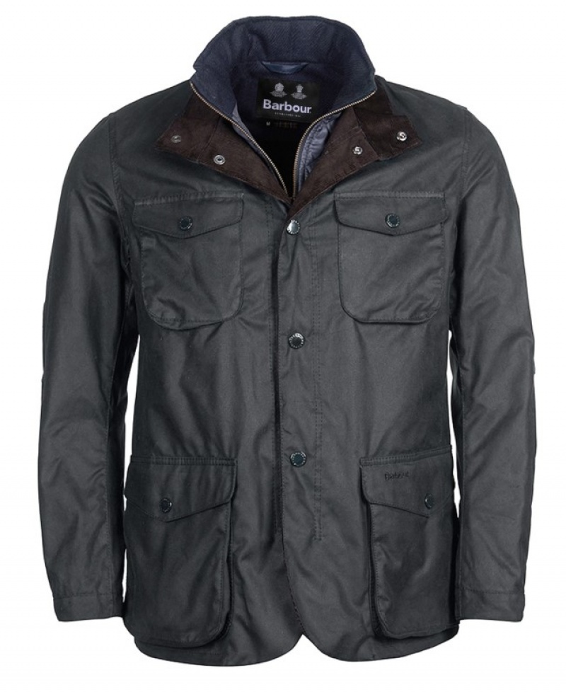 Chaqueta Encerada Barbour Ogston Algodon Hombre Azul Marino Mexico | R6Z43315