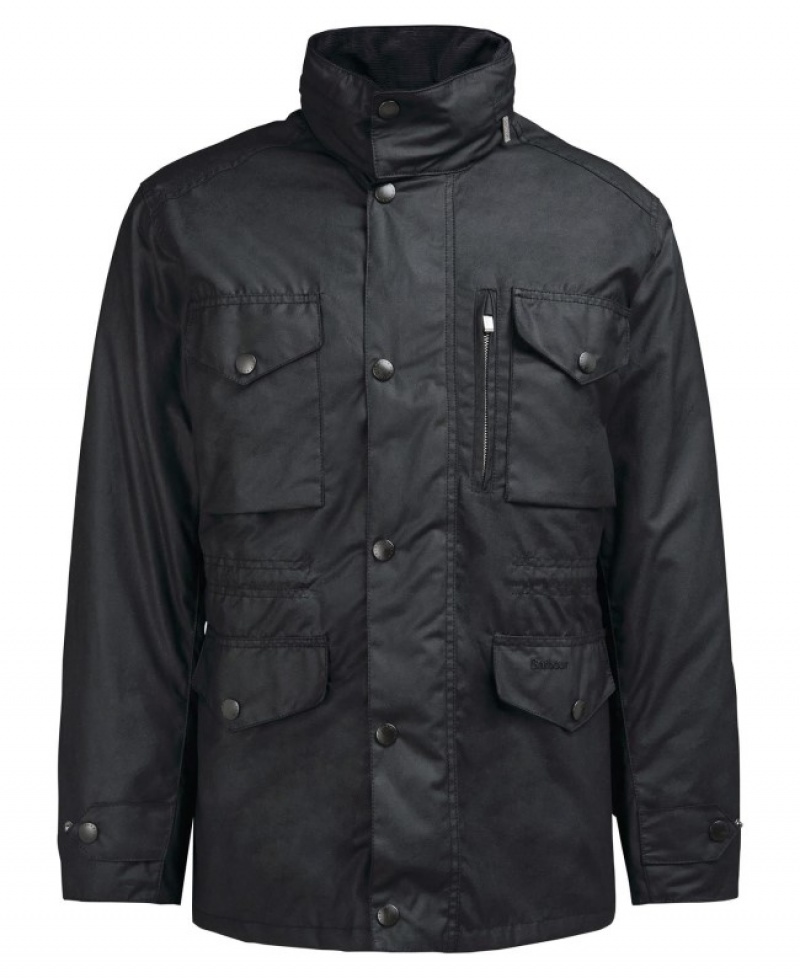 Chaqueta Encerada Barbour Sapper Hombre Negros Mexico | D7F51029