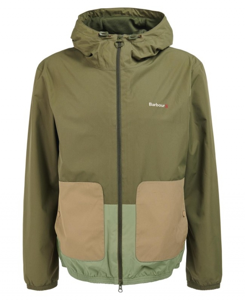 Chaqueta Impermeable Barbour Kenby Showerproof Hombre Verdes Mexico | Y9M87193