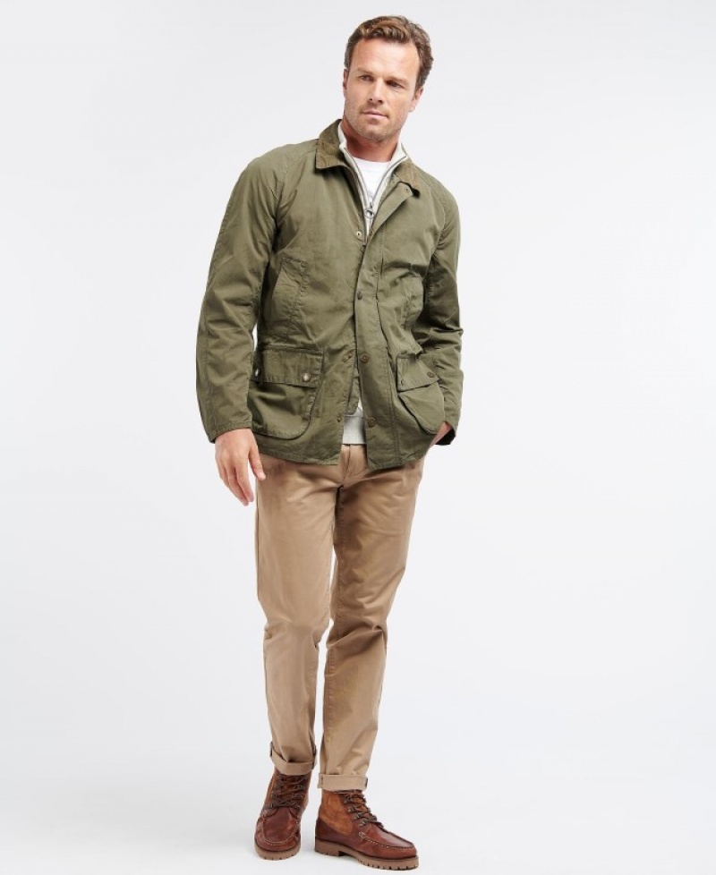 Chaquetas Casuales Barbour Ashby Hombre Verde Oliva Mexico | B3I72260