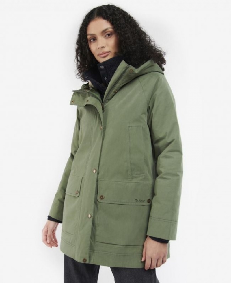 Chaquetas Casuales Barbour Invierno Beadnell Mujer Verdes Mexico | E5O50187