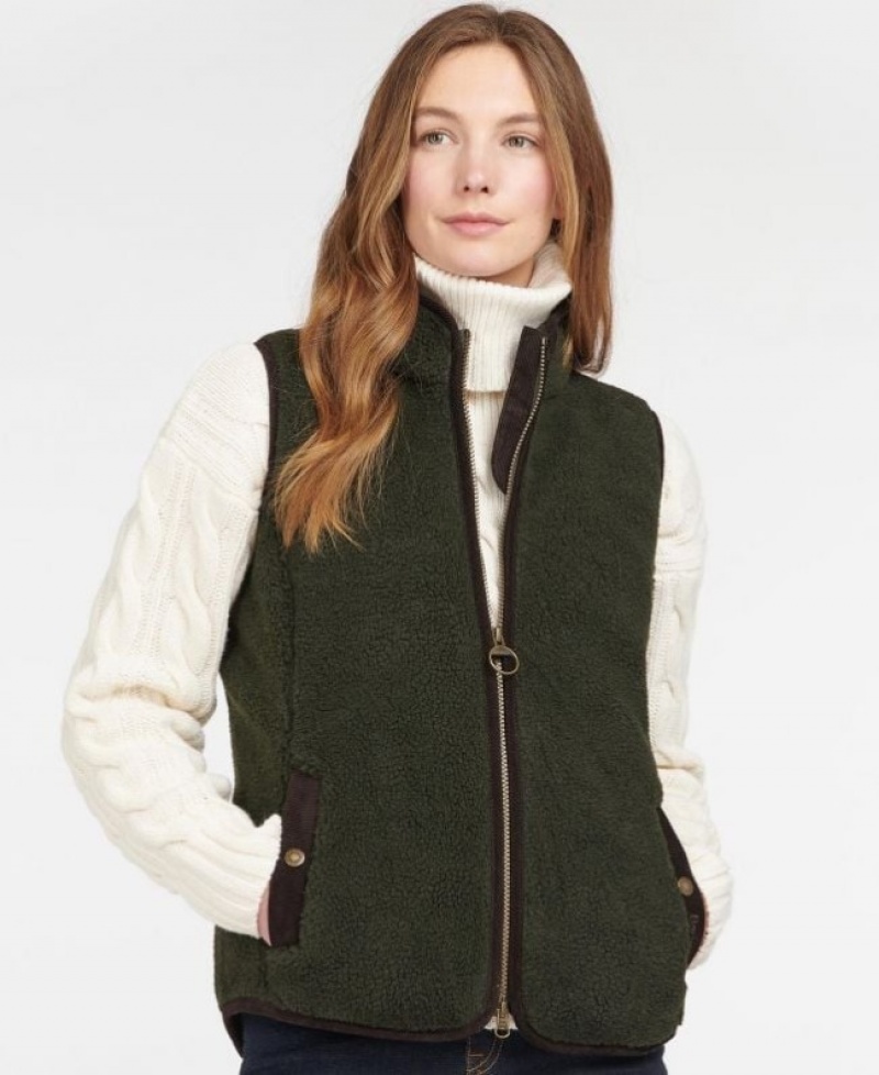 Fleece Barbour Burford Mujer Verde Oliva Mexico | E1G94101