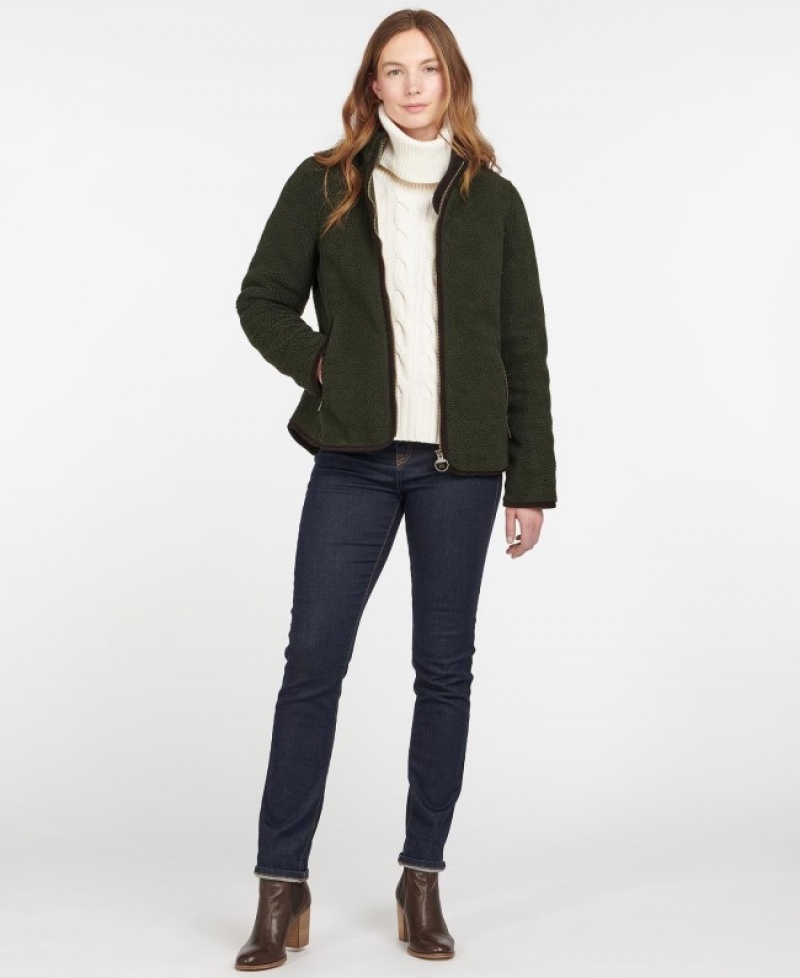 Fleece Barbour Lavenham Mujer Verde Oliva Mexico | G6I66364