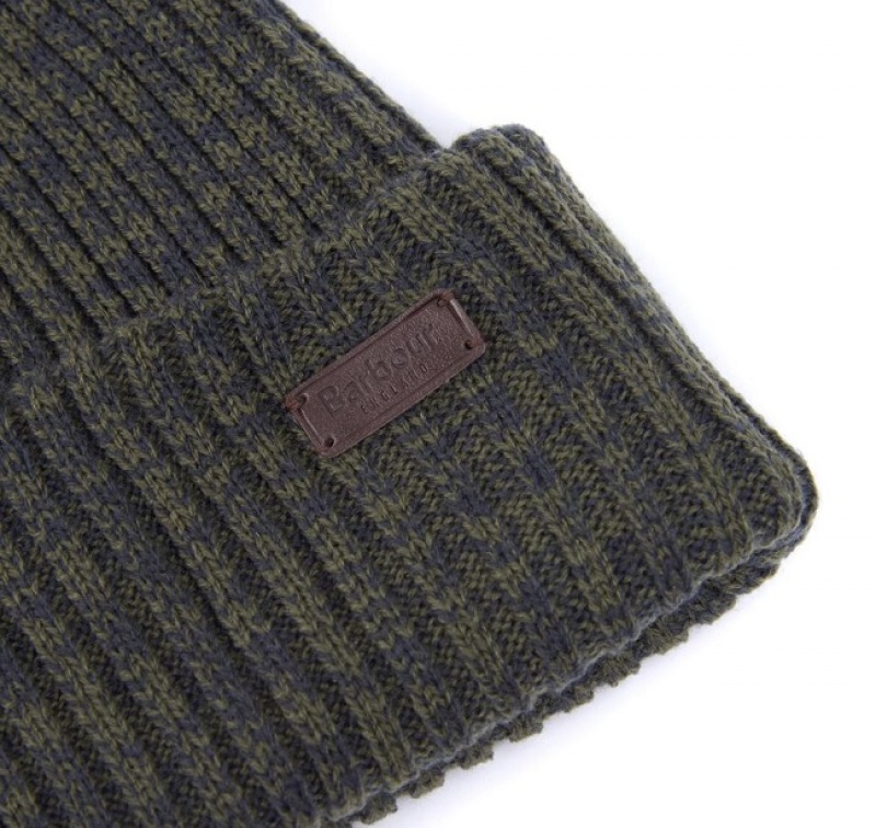 Gift Set Barbour Crimdon Beanie and Scarf Hombre Verdes Mexico | B9Z30484