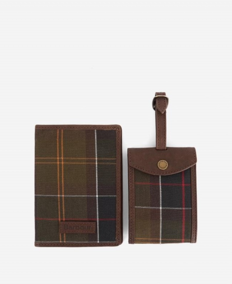 Gift Set Barbour Cuero & Tartan Travel Gift Hombre Multicolor Mexico | D8M20214