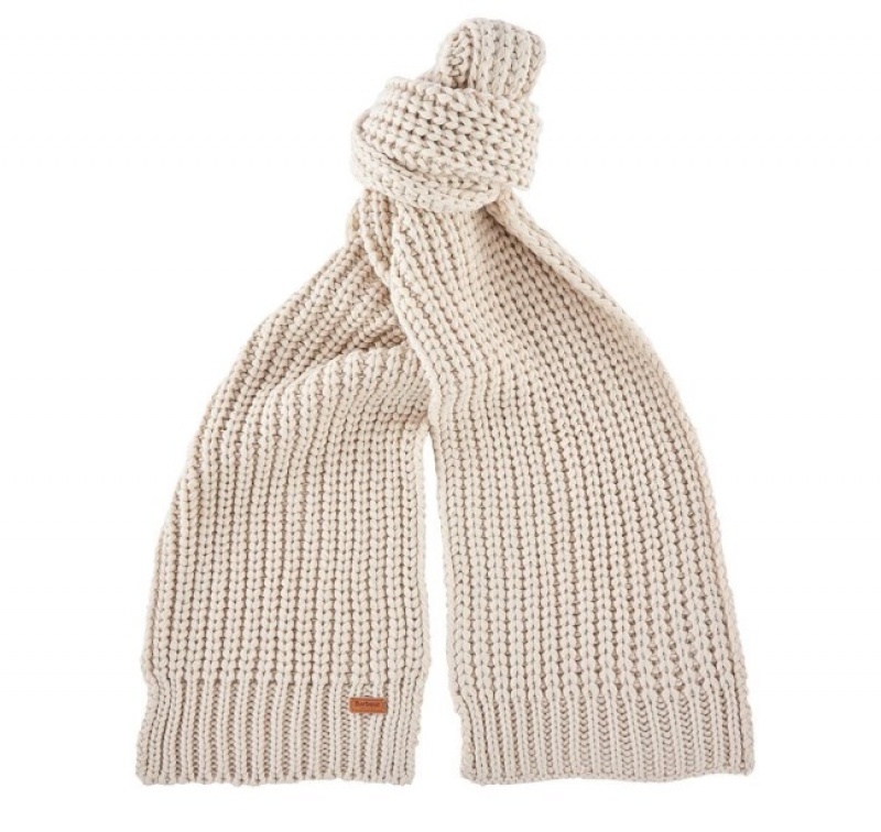 Gift Set Barbour Saltburn Beanie & Scarf Mujer Beige Mexico | S1B24594