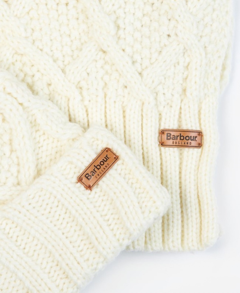 Gift Set Barbour ridley beanie and scarf Mujer Creme Mexico | Y1E61911