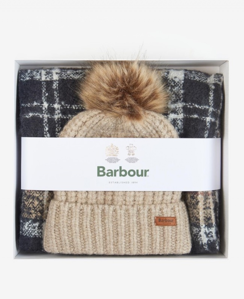 Gift Set Barbour saltburn beanie & tartan scarf Mujer Multicolor Mexico | I3P23992