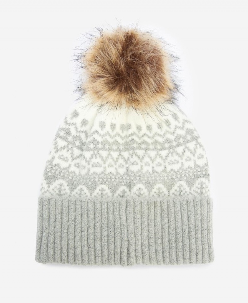 Gorro Barbour Alpine Fairisle Pom Mujer Grises Mexico | J5H32911