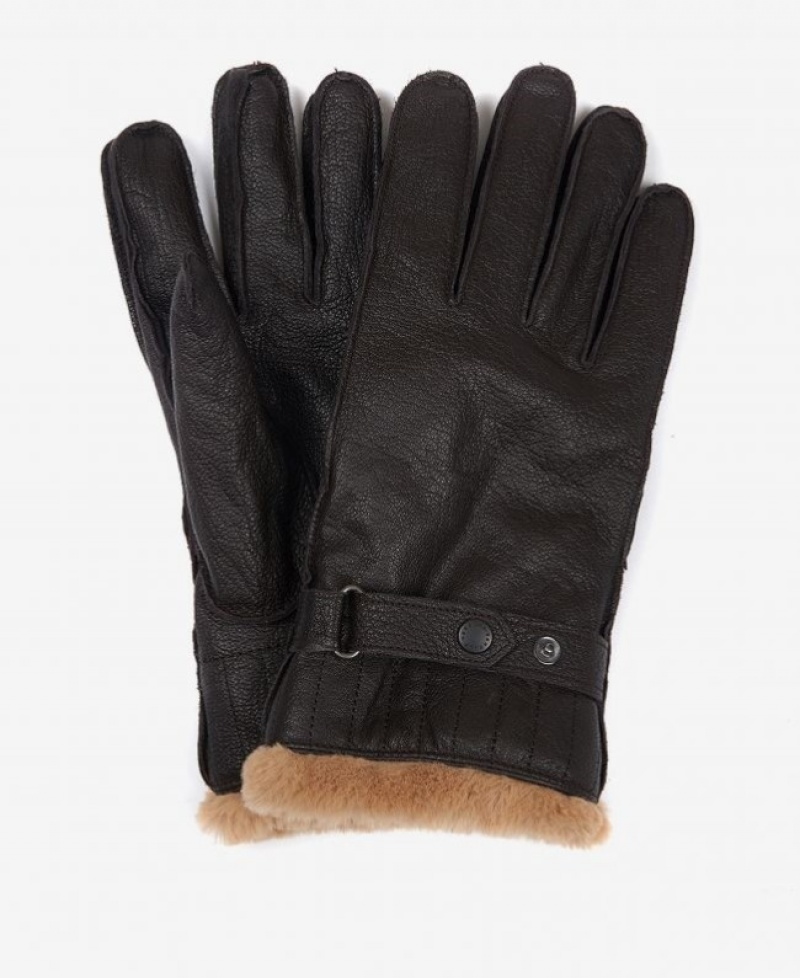 Guantes Barbour Cuero Utility Hombre Marrom Mexico | R4F81112