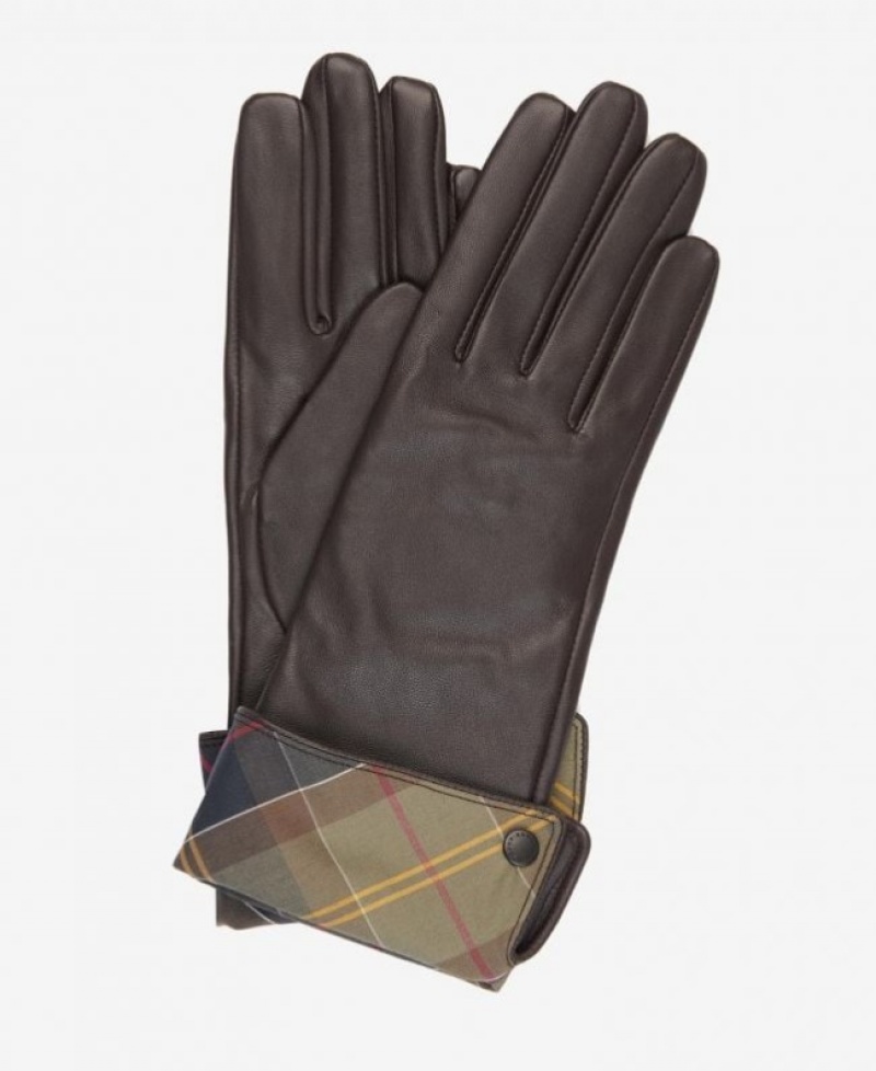 Guantes Barbour Lady Jane Cuero Mujer Chocolate Mexico | L2X43246