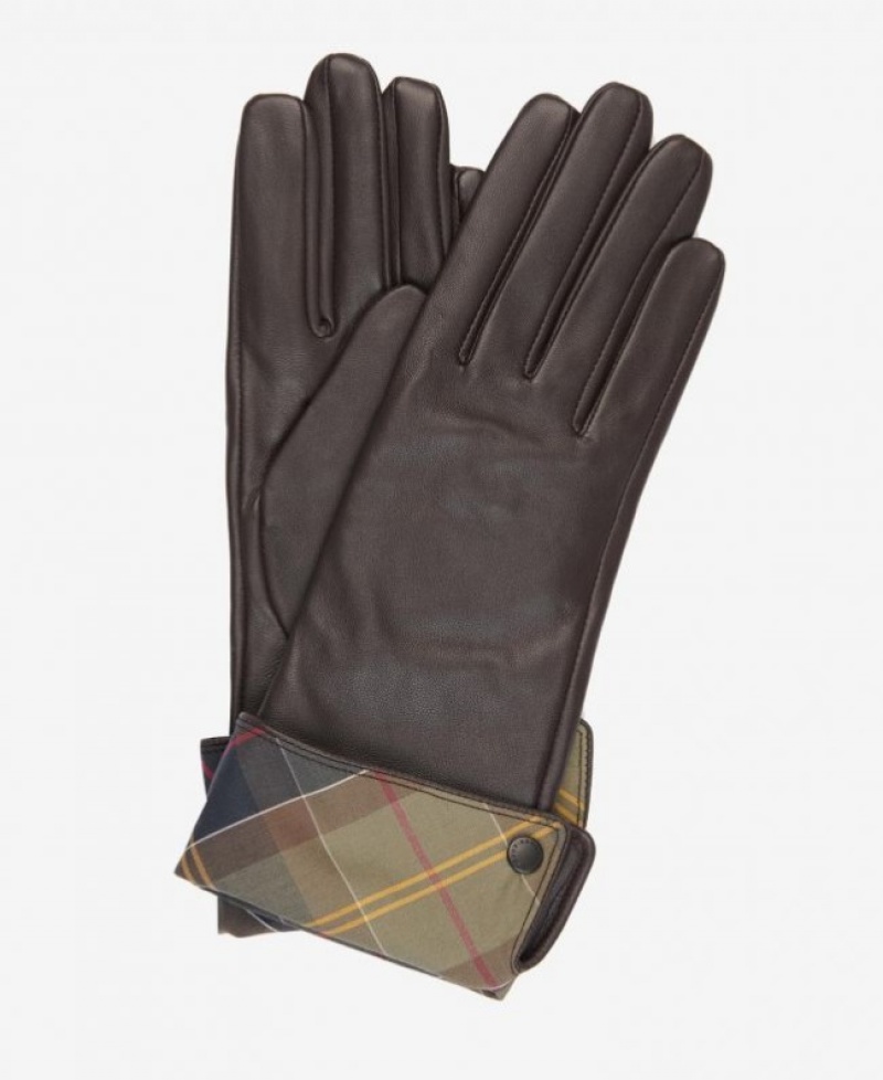 Guantes Barbour Lady Jane Cuero Mujer Chocolate Mexico | Z1F21000